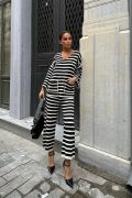Candy Çizgili Straight Fit Pantolon Takım 9705-015 resmi